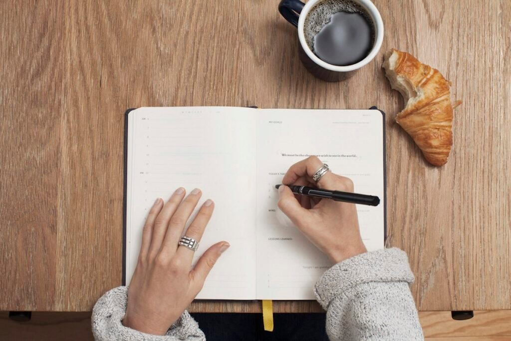 Illustrative stock photo of goal journal